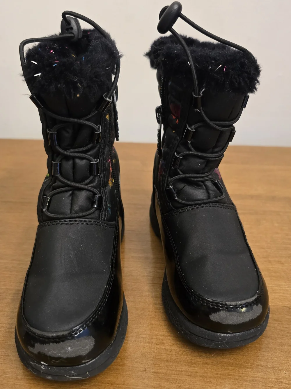 Girls rainbow unicorn winter snow boots size 9